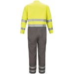 Picture of Bulwark® CMDC Men's Lightweight FR Hi-Visibility Deluxe Colorblocked Coverall with Reflective Trim