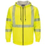 Picture of Bulwark® SMZ4 Men's Fleece FR Hi-Visibility Zip-Front Hooded Sweatshirt with Waffle Lining