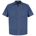 Picture of Red Kap® SP24EX Men's Short Sleeve Industrial Stripe Work Shirt