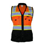 Picture of Kishigo S5022 Premium Black Series Women's Heavy Duty Surveyors Vest